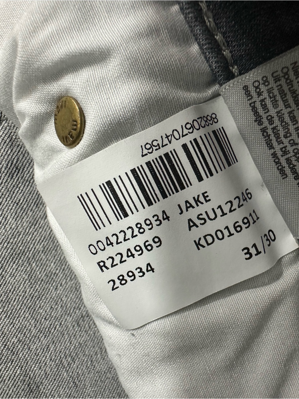 Mavi Jake Slim Leg Jeans Men’s Dark Gray Denim Size 31/30 Stretch - Picture 10 of 14